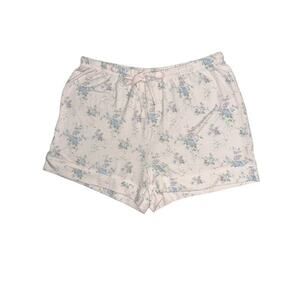 Rachel Ashwell Pajama Shorts size Large Pink Blue Floral Super Soft